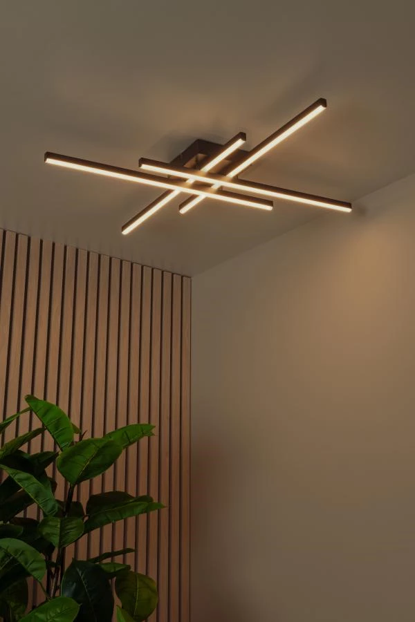 Lucide NOVAK - Plafonnière - LED Dimb. - CCT - 1x42W 2700K/4000K - Zwart - sfeer 1